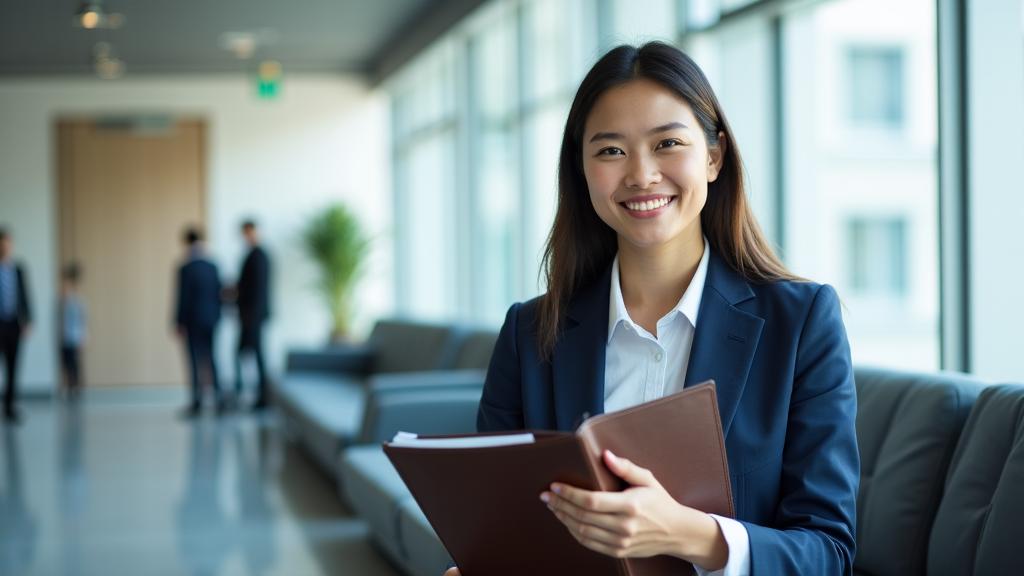Professionista calmo prima di un colloquio di lavoro